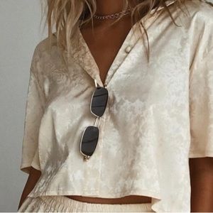 Princess Polly Champagne Juliet Crop Top